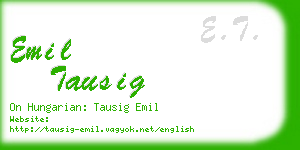 emil tausig business card